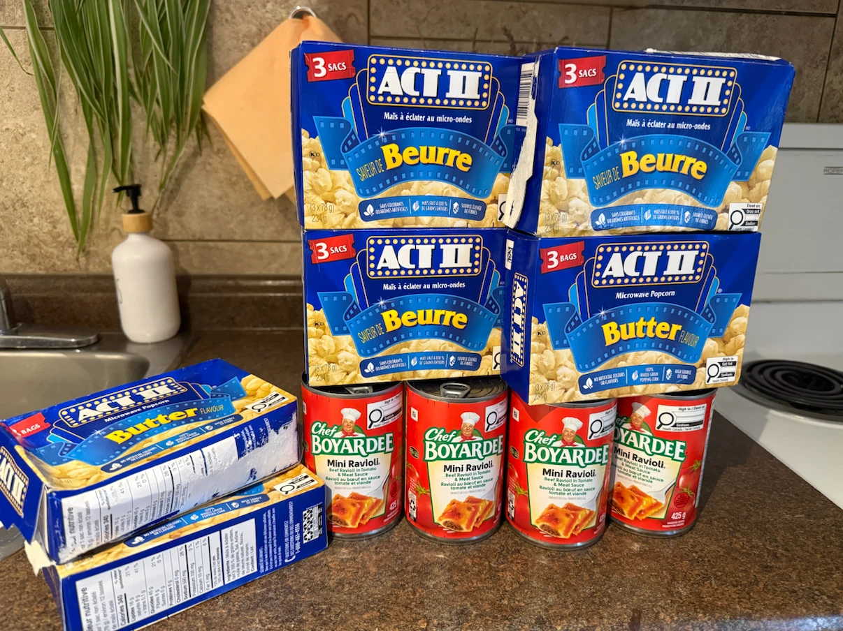 Act II Popcorn and Chef Boyardee Mini Ravioli