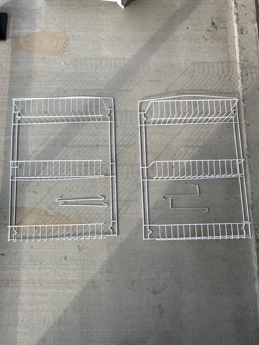 Set of Two White Wire Over-the-Door hanging Organizers