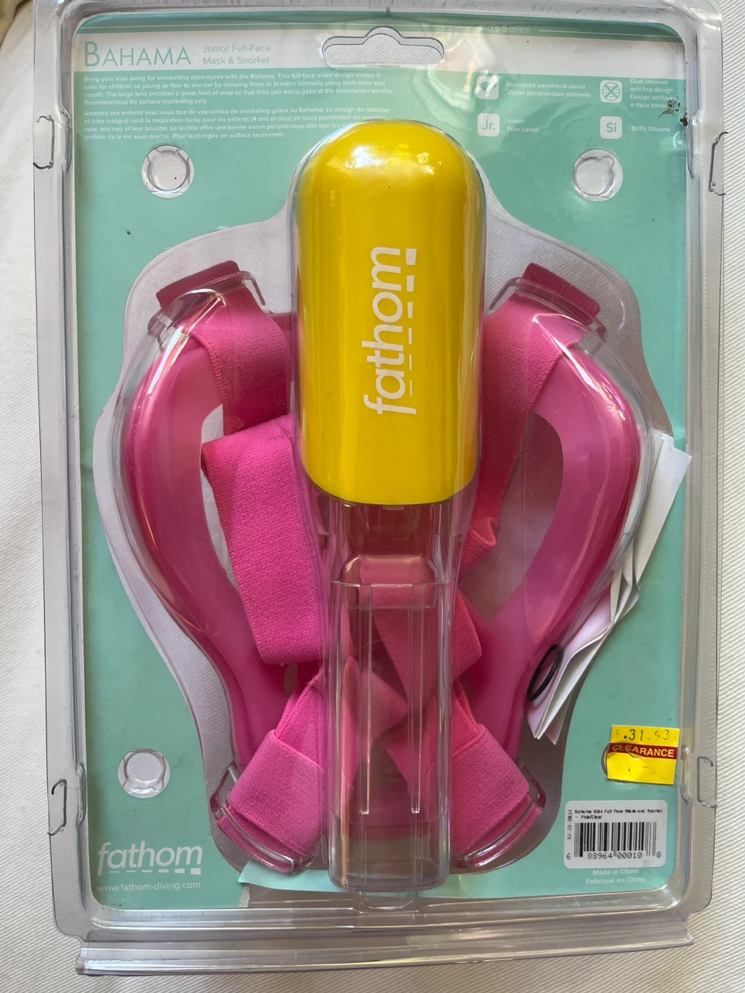 Fathom Bahama Junior Full-Face Mask & Snorkel - Pink - photo 2