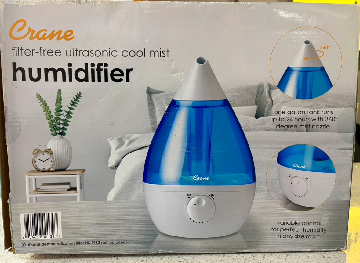 Crane Filter-Free Ultrasonic Cool Mist Humidifier