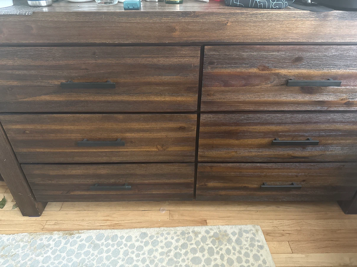 Rustic Wood 6-Drawer Dresser