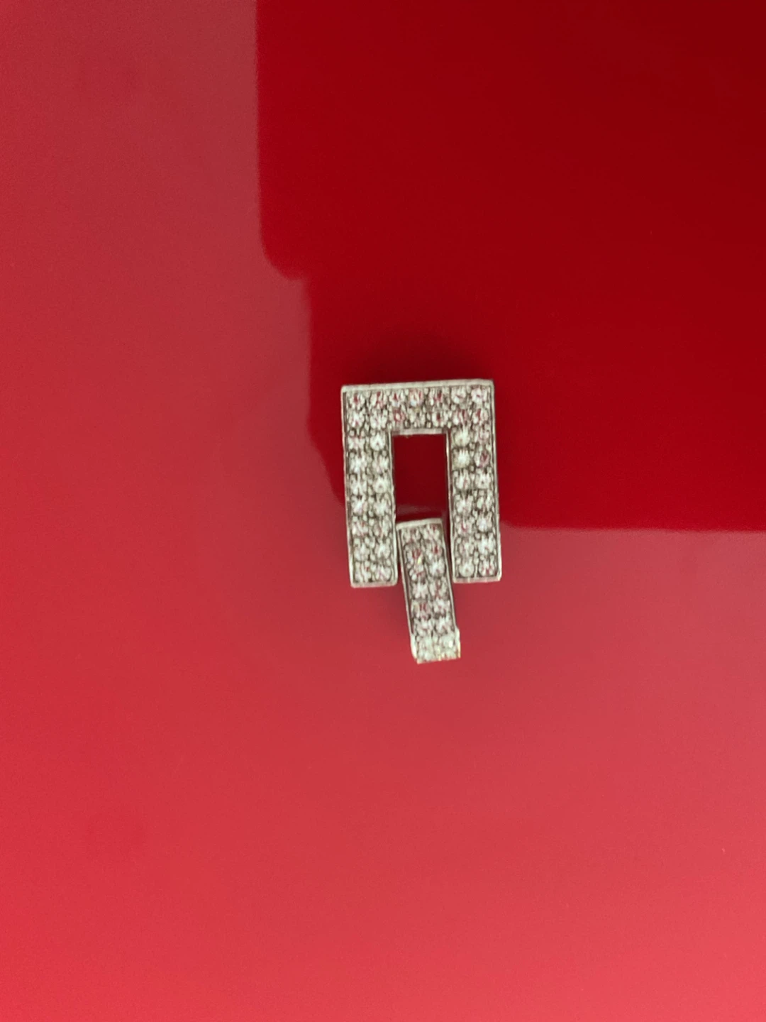 Silver-Tone Rhinestone Pendant