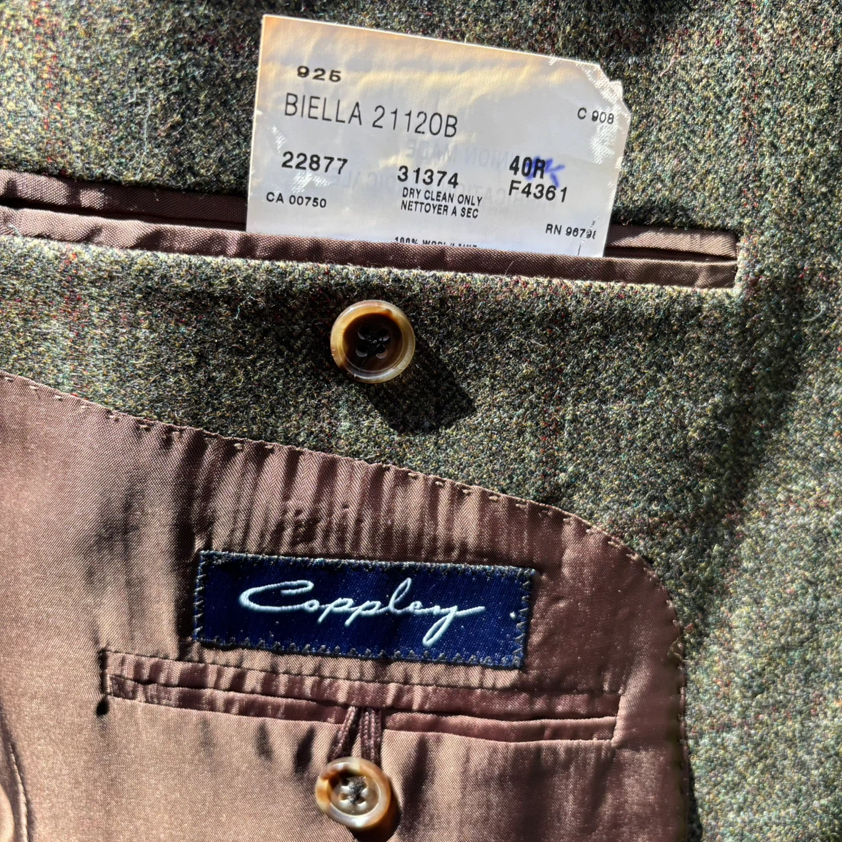 Coppley Gary Waters green plaid Wool Blazer 40R - photo 4