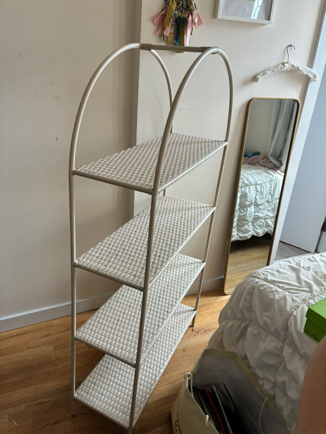 Cream Wicker Arch Shelf - photo 3