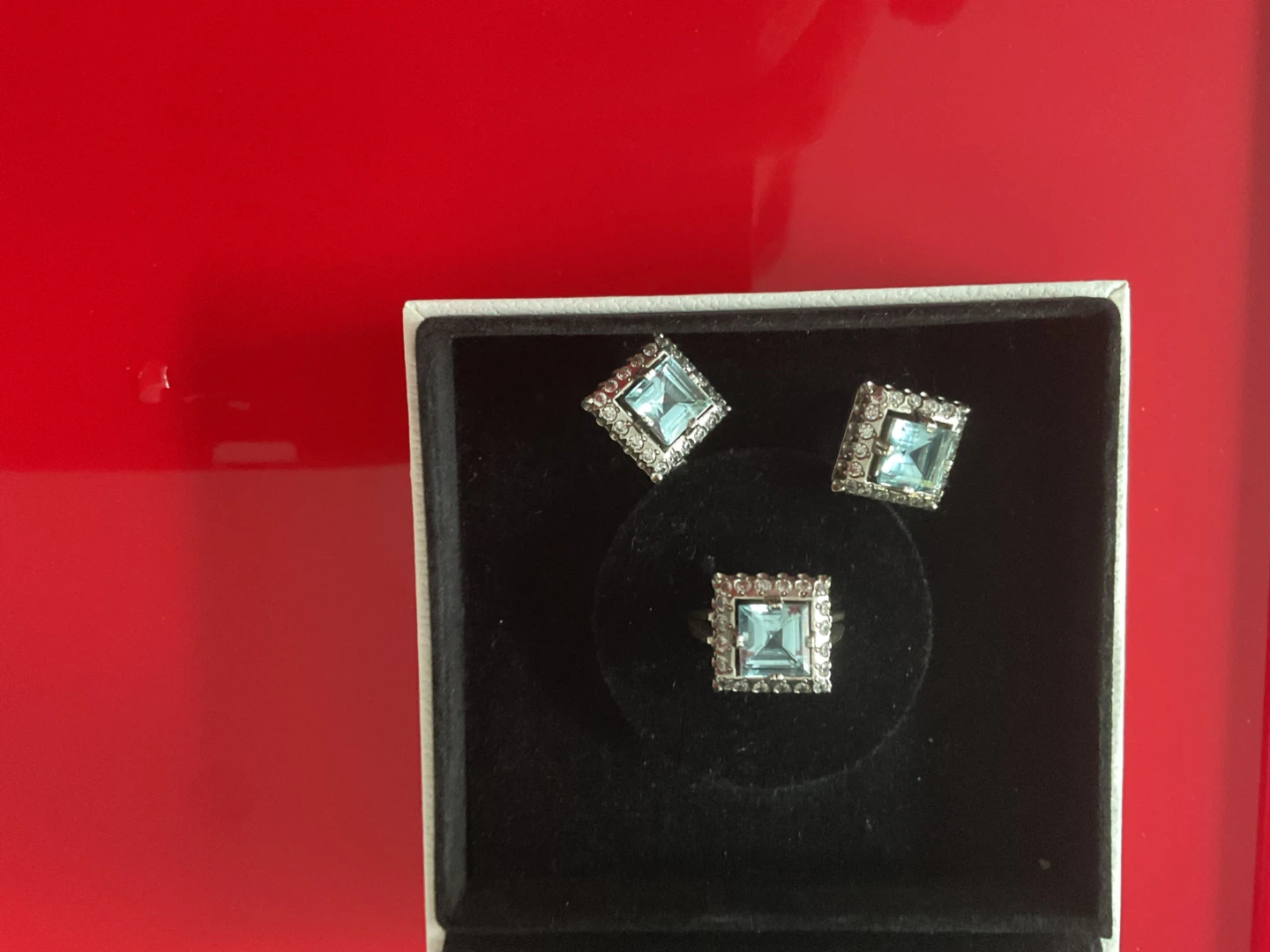 Blue Stone Ring and Earring Set - photo 2