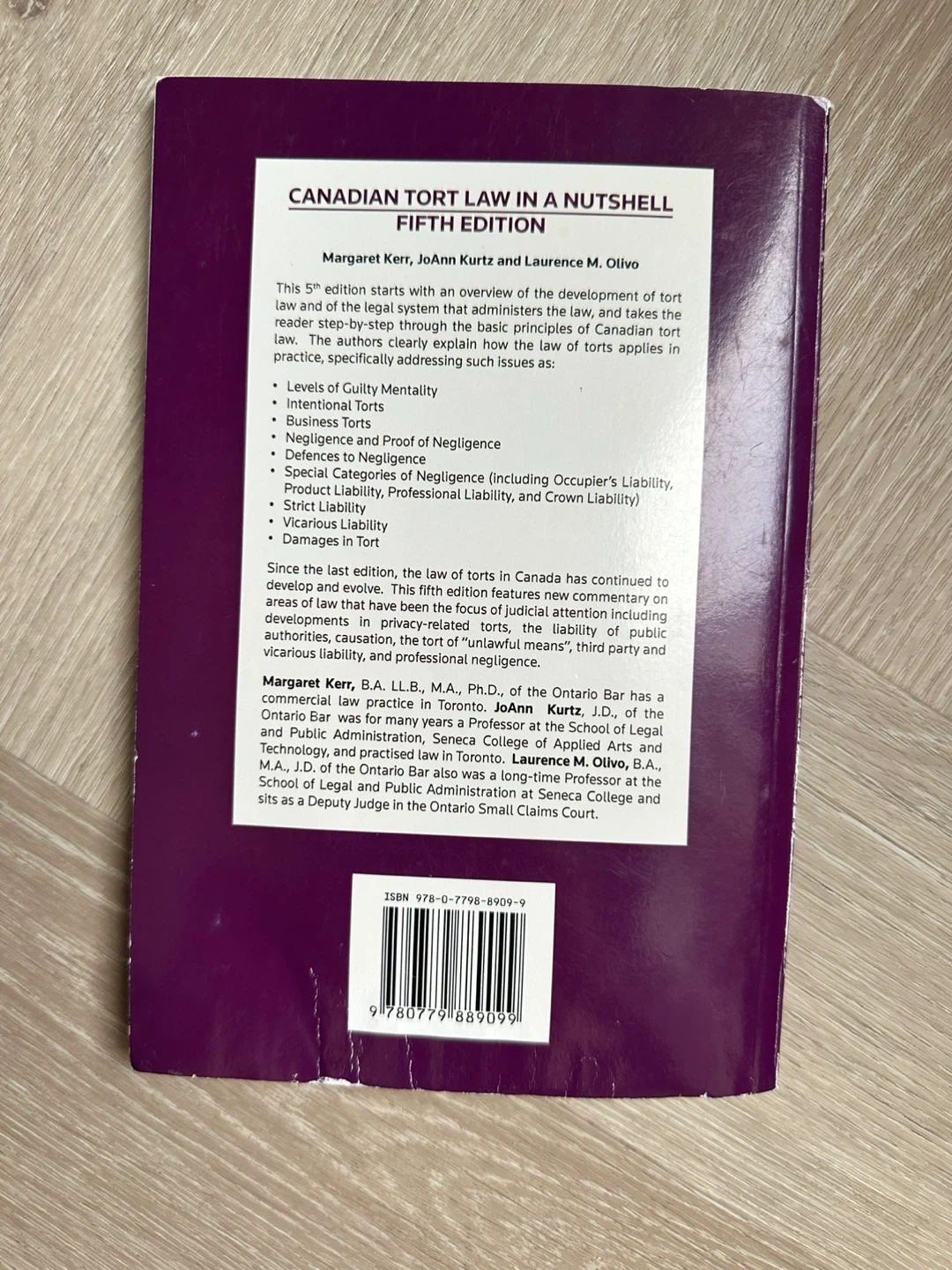 Canadian Tort Law in a Nutshell, Fifth Edition - photo 2
