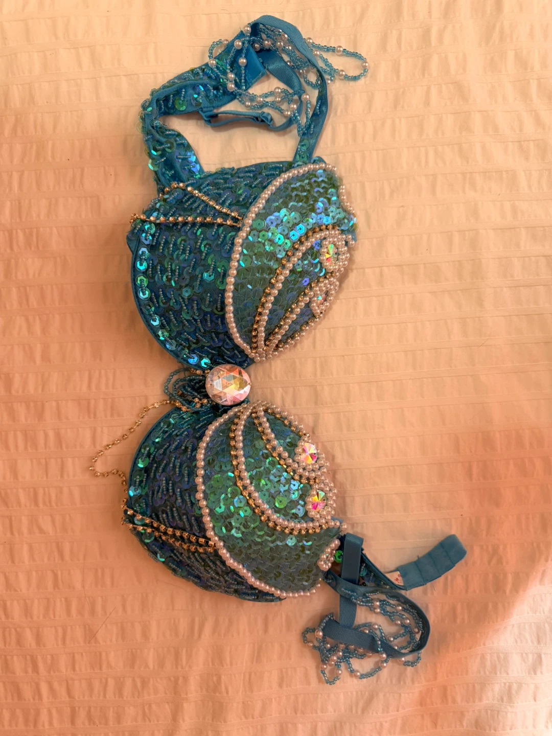 Blue Sequin Mermaid Bra 34B