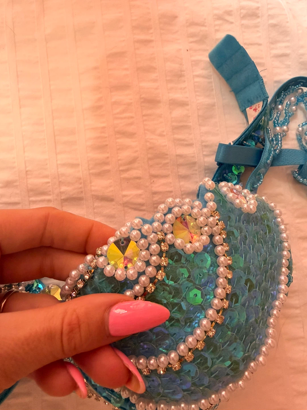 Blue Sequin Mermaid Bra 34B - photo 4