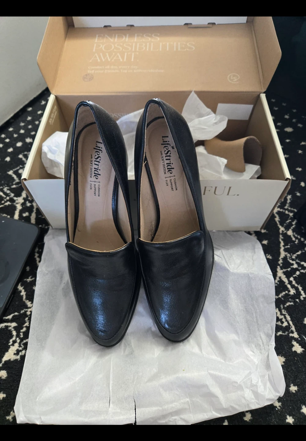 LifeStride Black Loafers