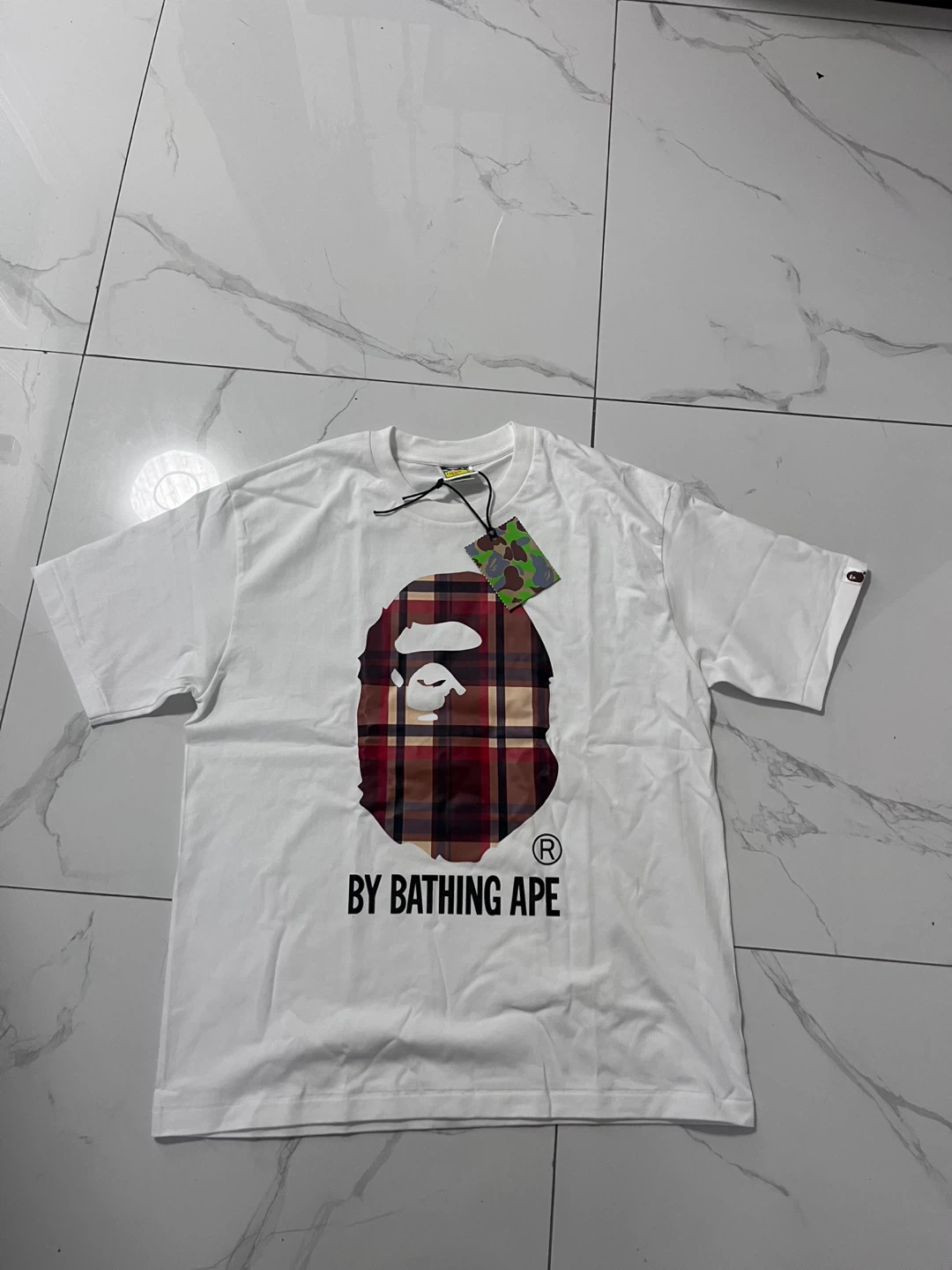 A Bathing Ape Plaid Ape Head T-Shirt