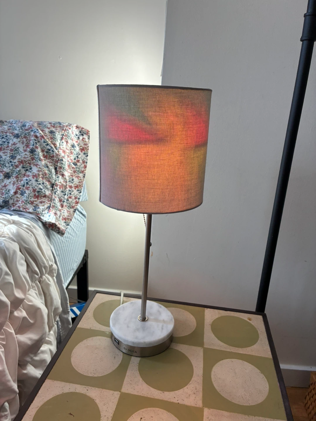 Table Lamp with Marble Base and USB Port