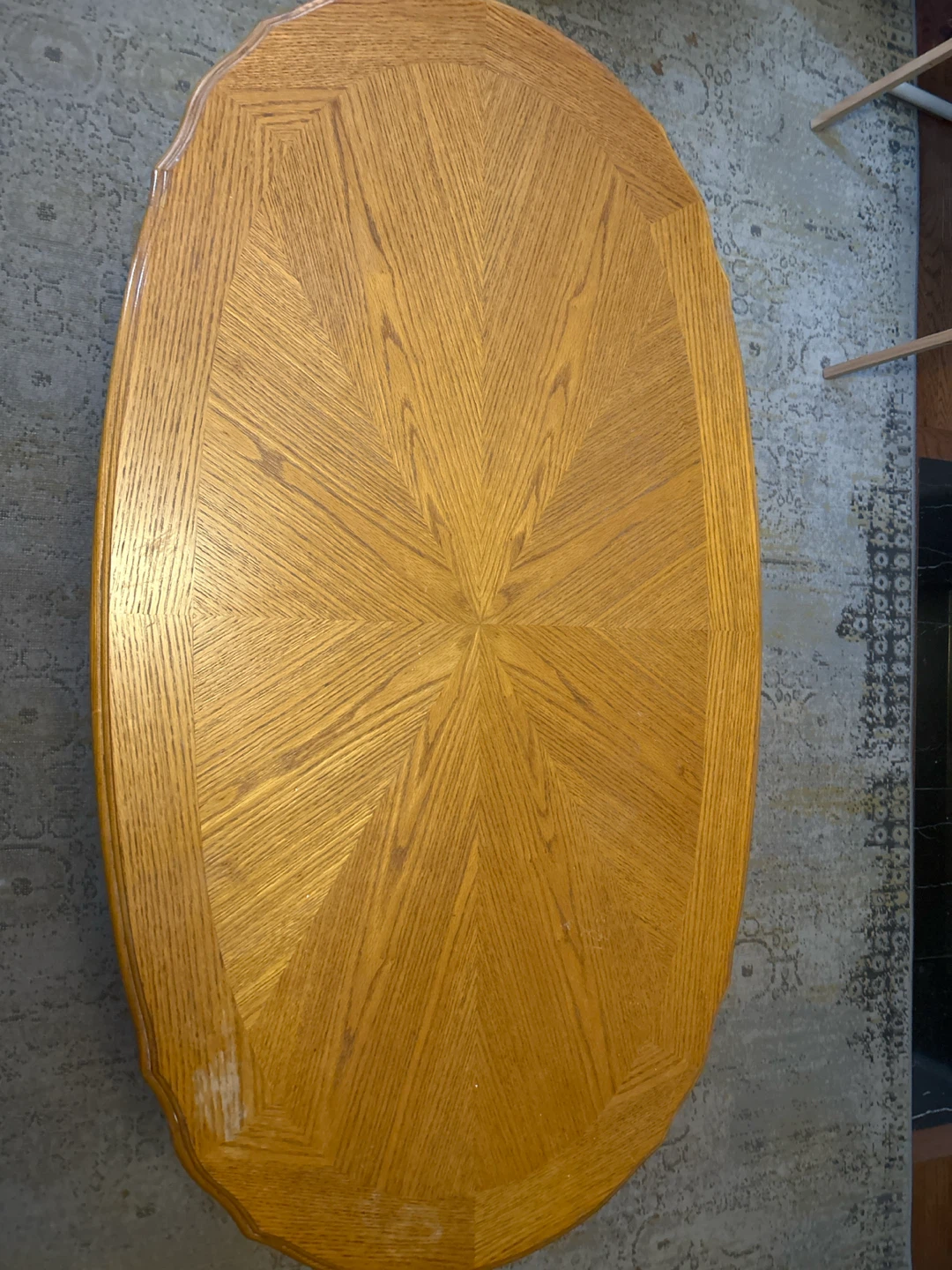 Oval Oak Coffee Table with Claw Feet - photo 3