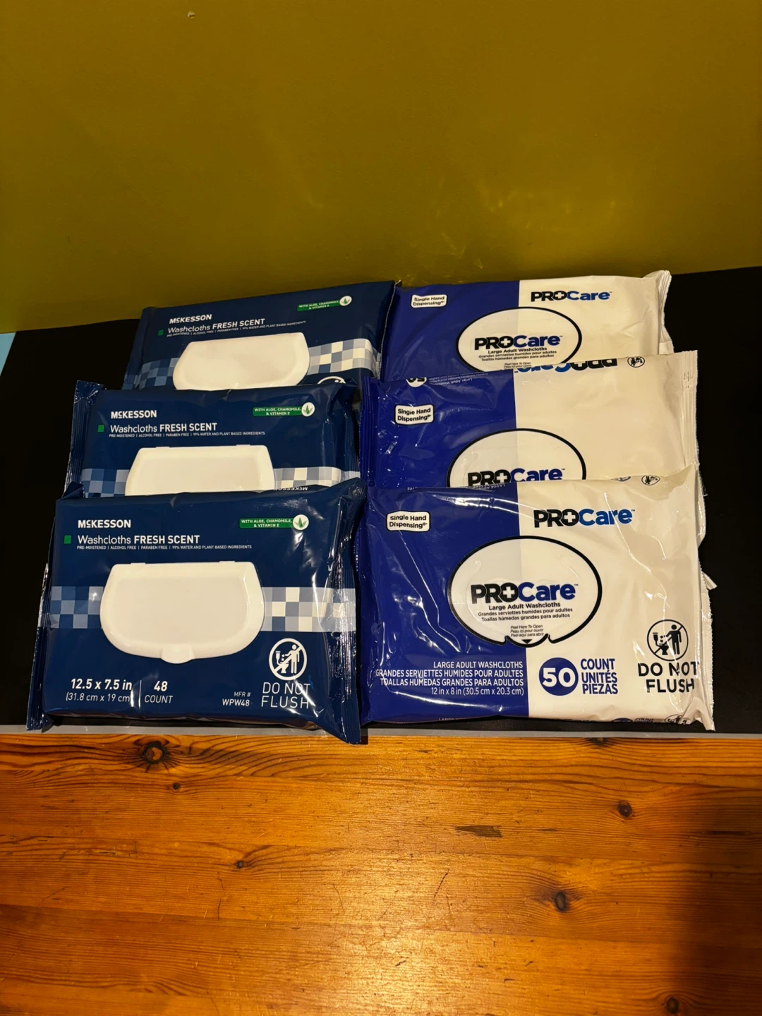 Assorted Adult Washcloths (6 Packs)