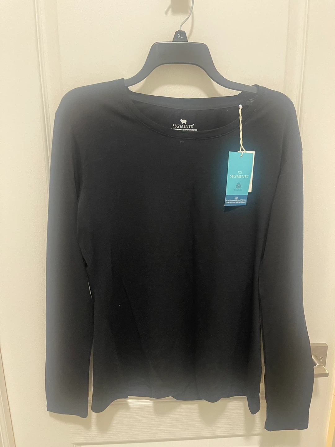 Black Merino Wool Long Sleeve Top & Bottom- XL - photo 2