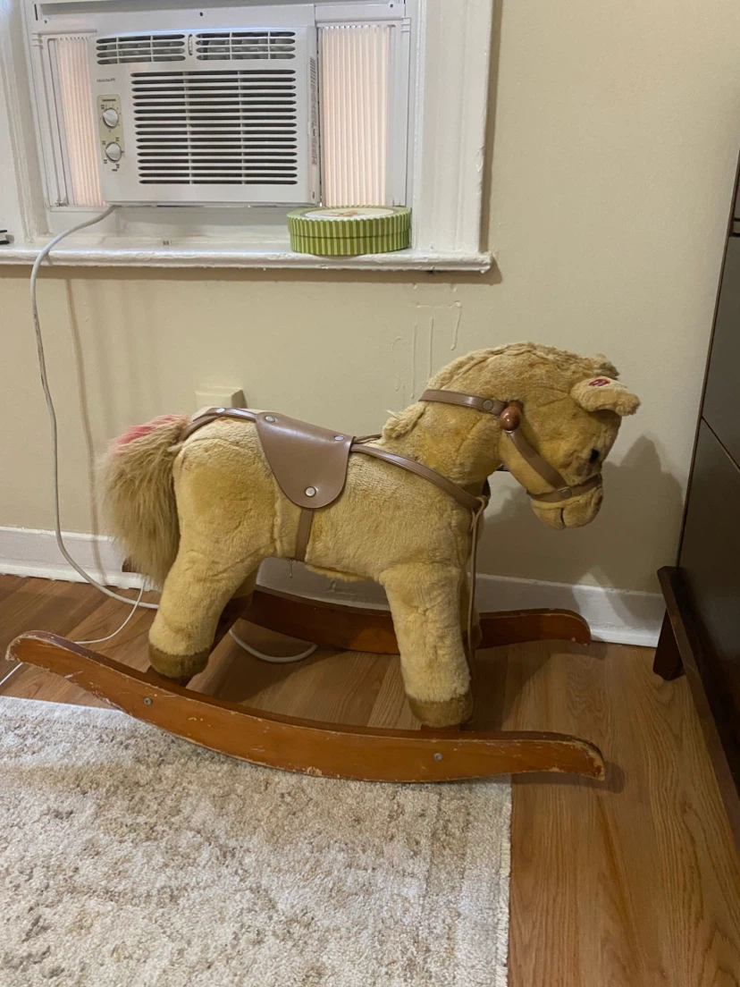Vintage Plush Rocking Horse