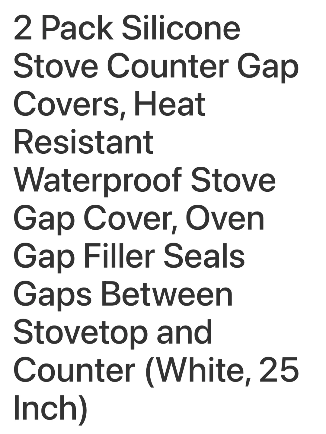 2 Pack Silicone Stove Counter Gap Covers (White, 25 inch) - photo 2