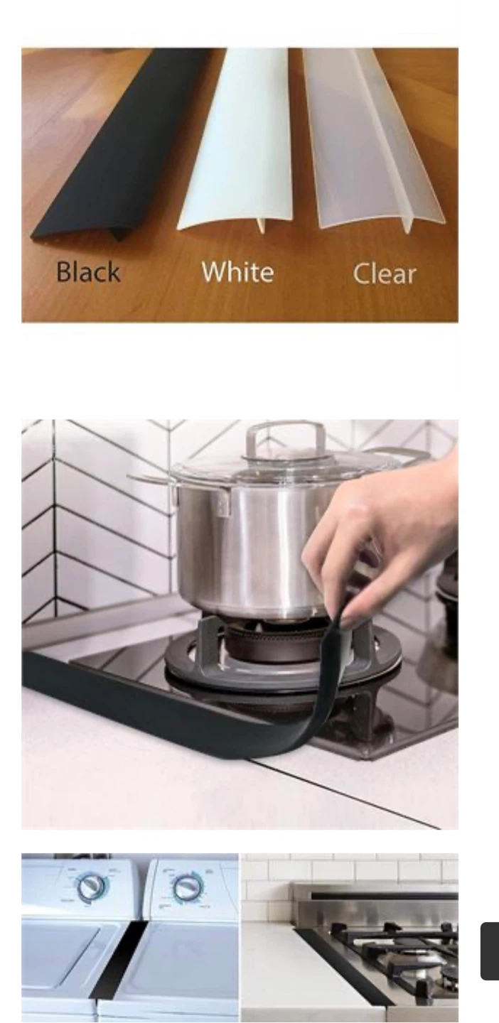 2 Pack Silicone Stove Counter Gap Covers (White, 25 inch) - photo 3