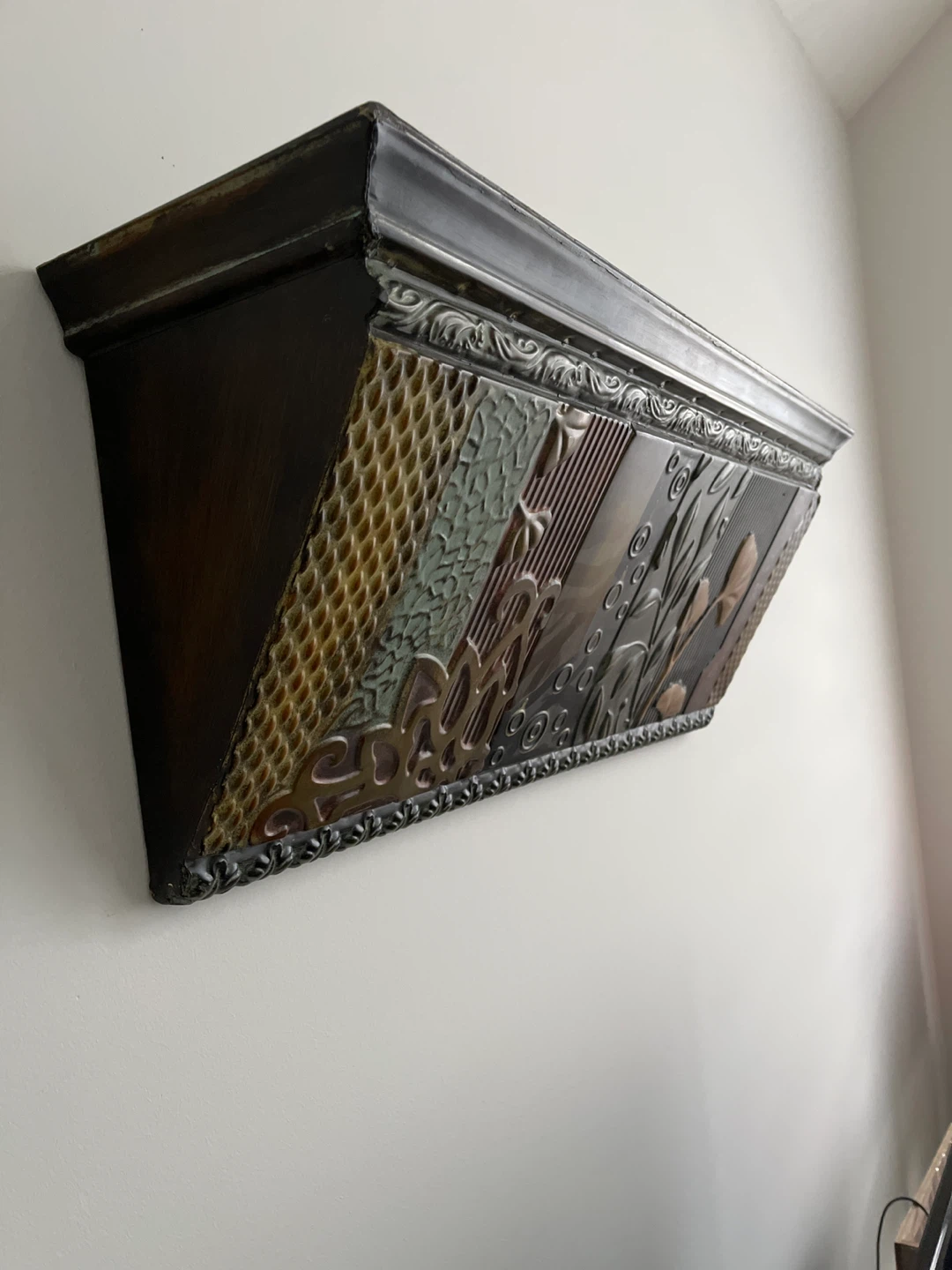 Decorative Wall Shelf with Mixed Metal Design