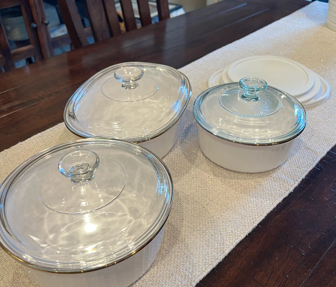 Vintage CorningWare French White Gold Trim Hostess Set - photo 2