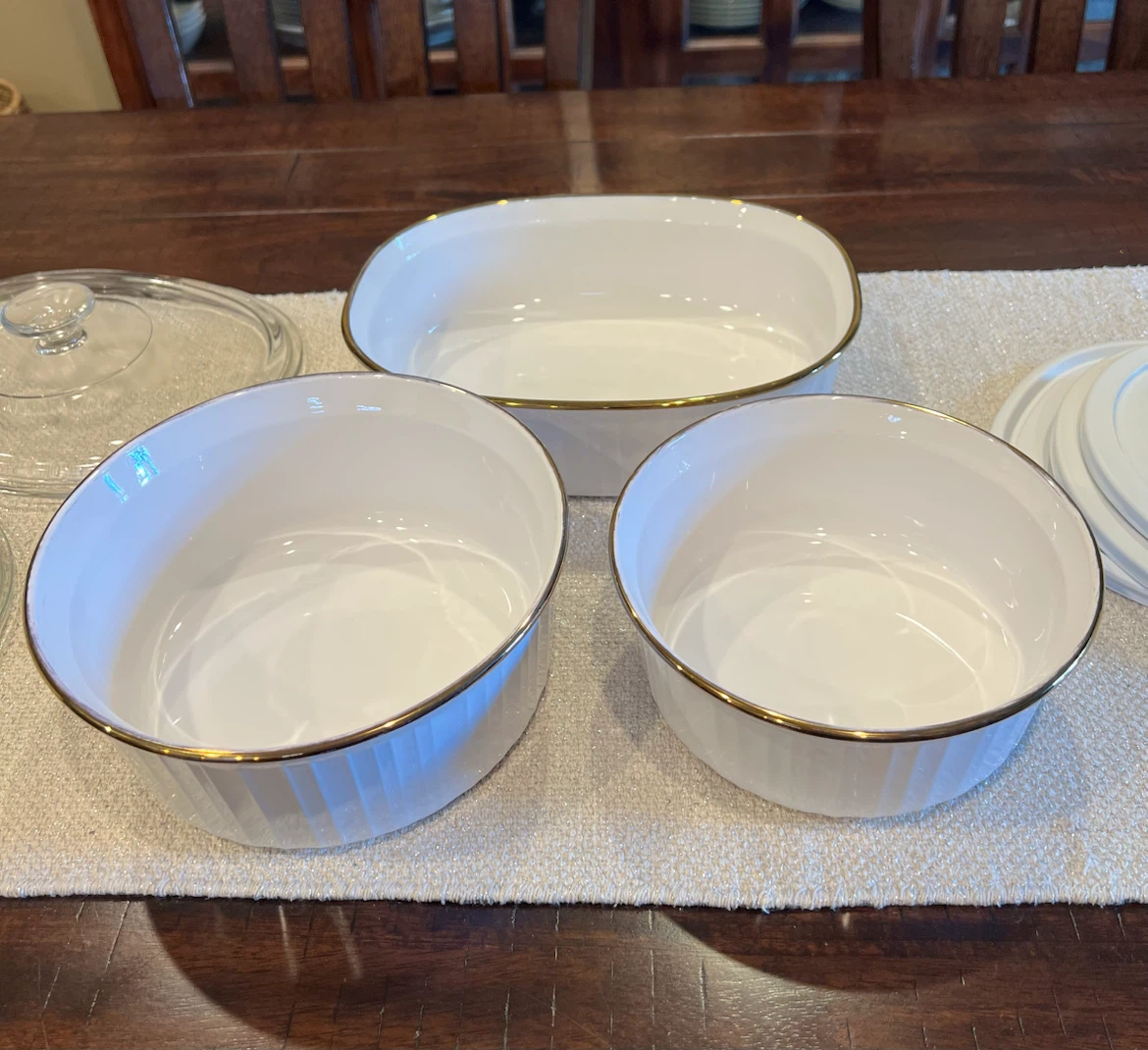 Vintage CorningWare French White Gold Trim Hostess Set - photo 3