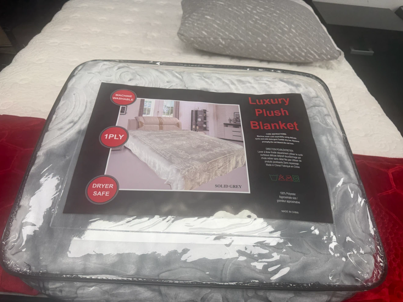 Luxury Plush Blanket Solid Grey