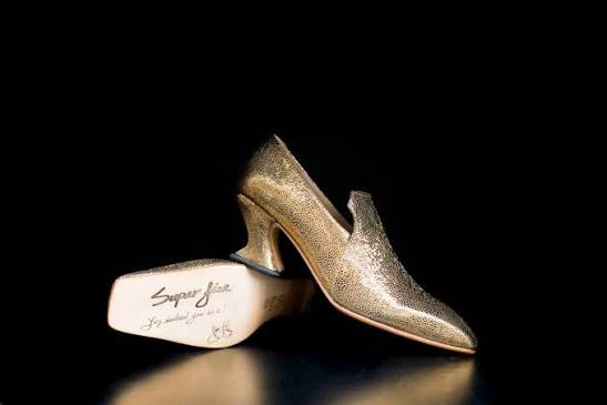 John Fluevog superfine cardinal shoes gold