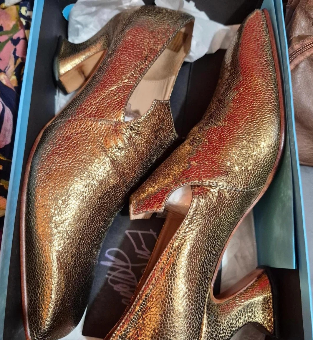 John Fluevog superfine cardinal shoes gold - photo 3