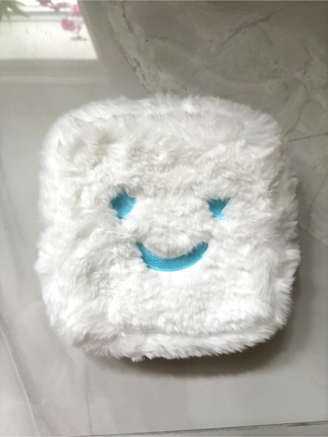 White Plush Makeup Bag