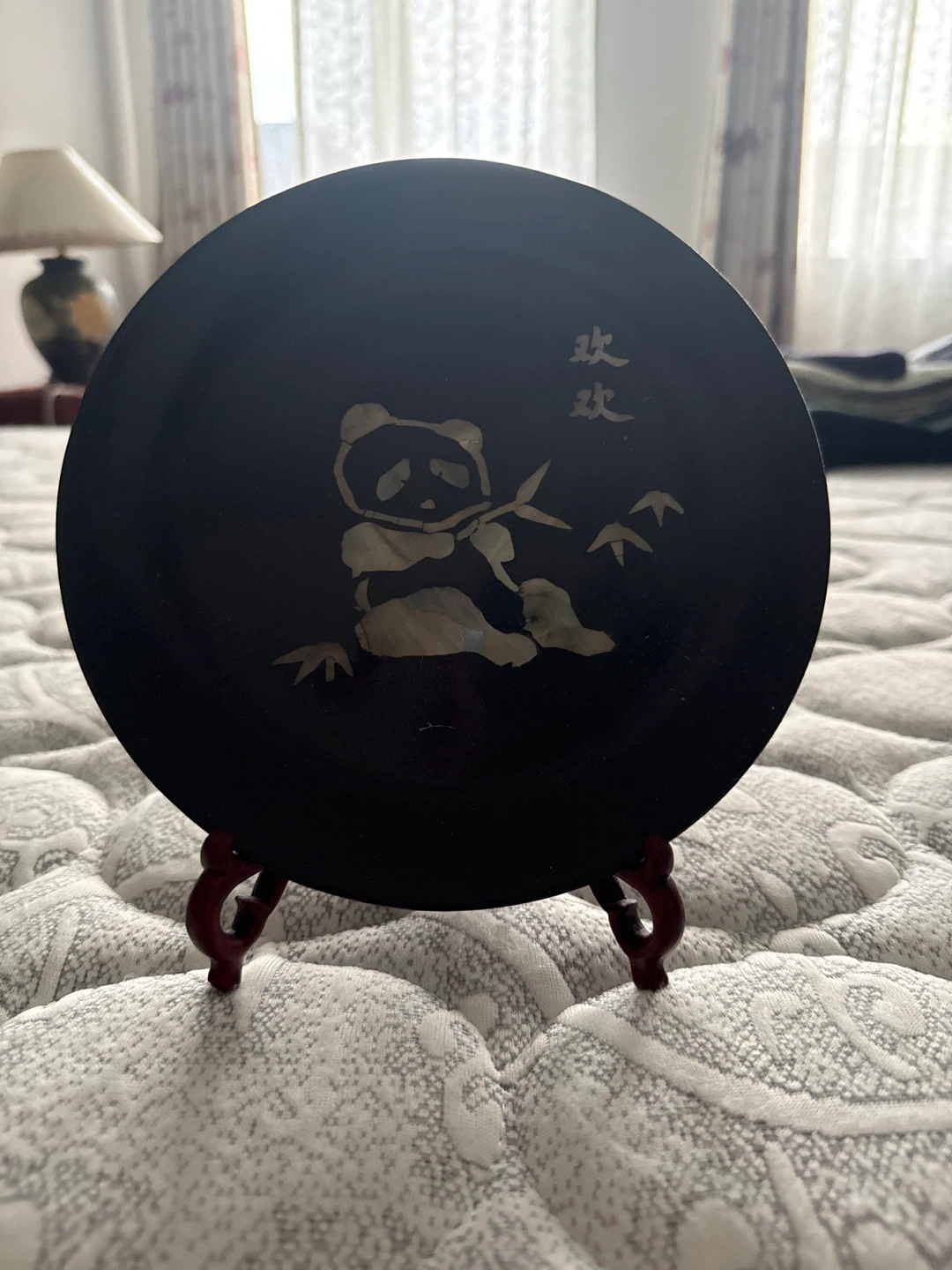 mother-of-pearl lacquer Panda Plate