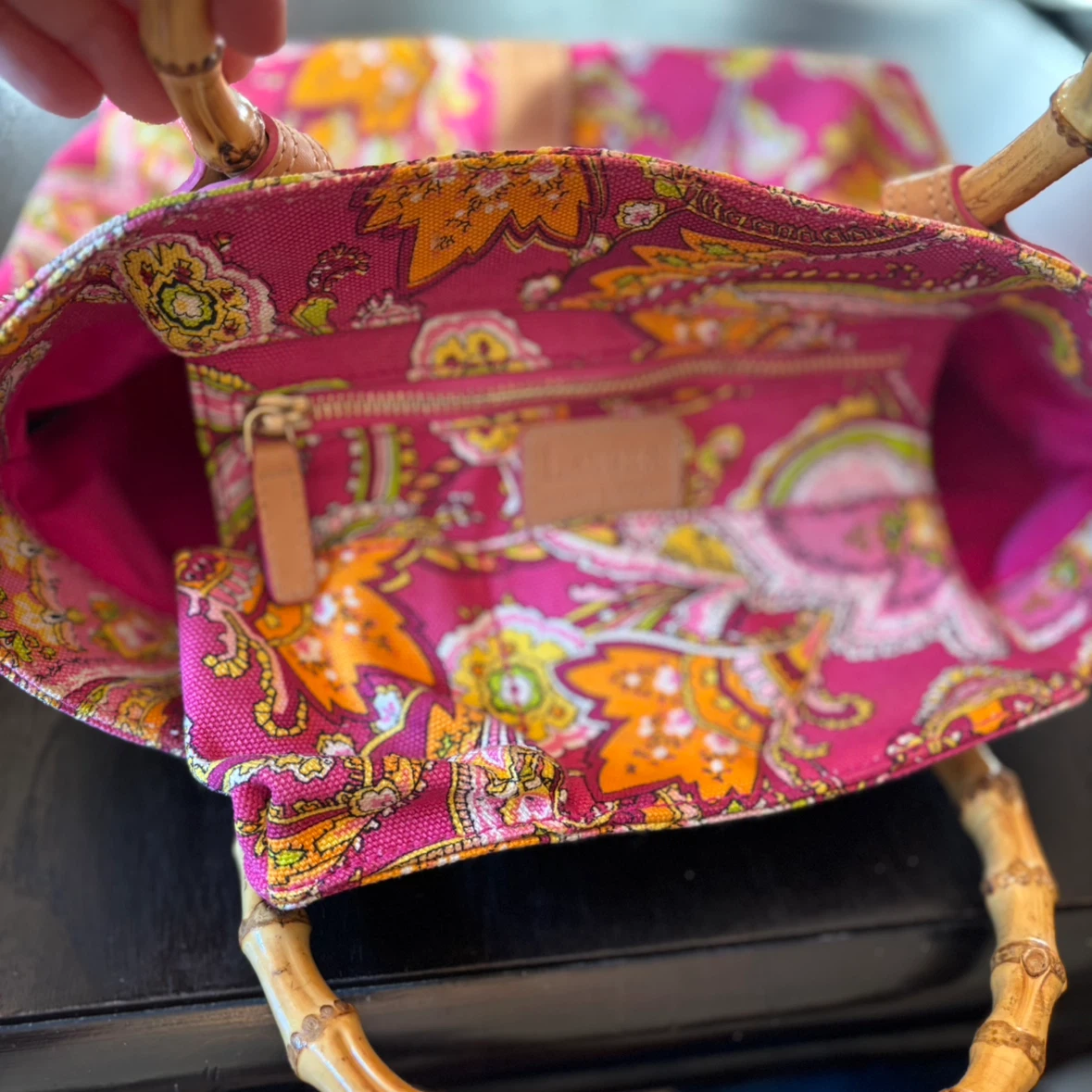 Lauren Ralph Lauren Paisley Tote with Bamboo Handles - photo 4