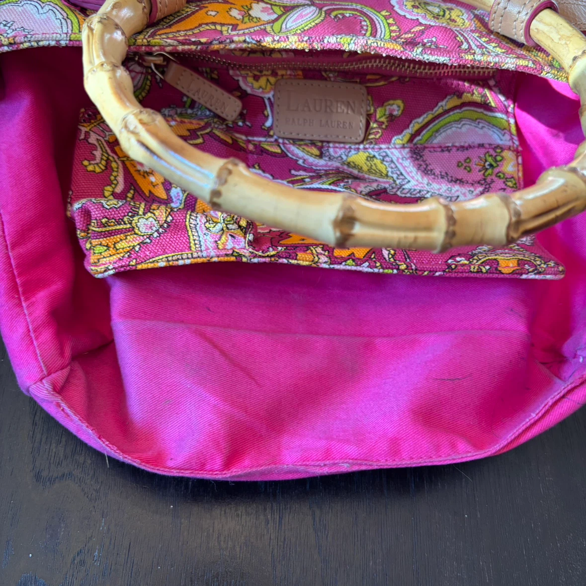 Lauren Ralph Lauren Paisley Tote with Bamboo Handles - photo 5