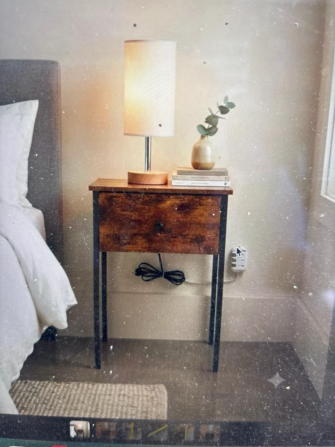 Rustic Bedside Table with Drawer