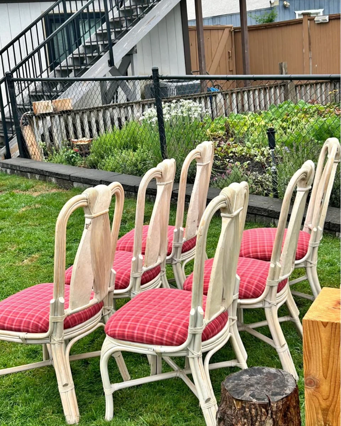 🌴 Rare Vintage Palm Beach Regency "King" Dining Chairs - photo 2