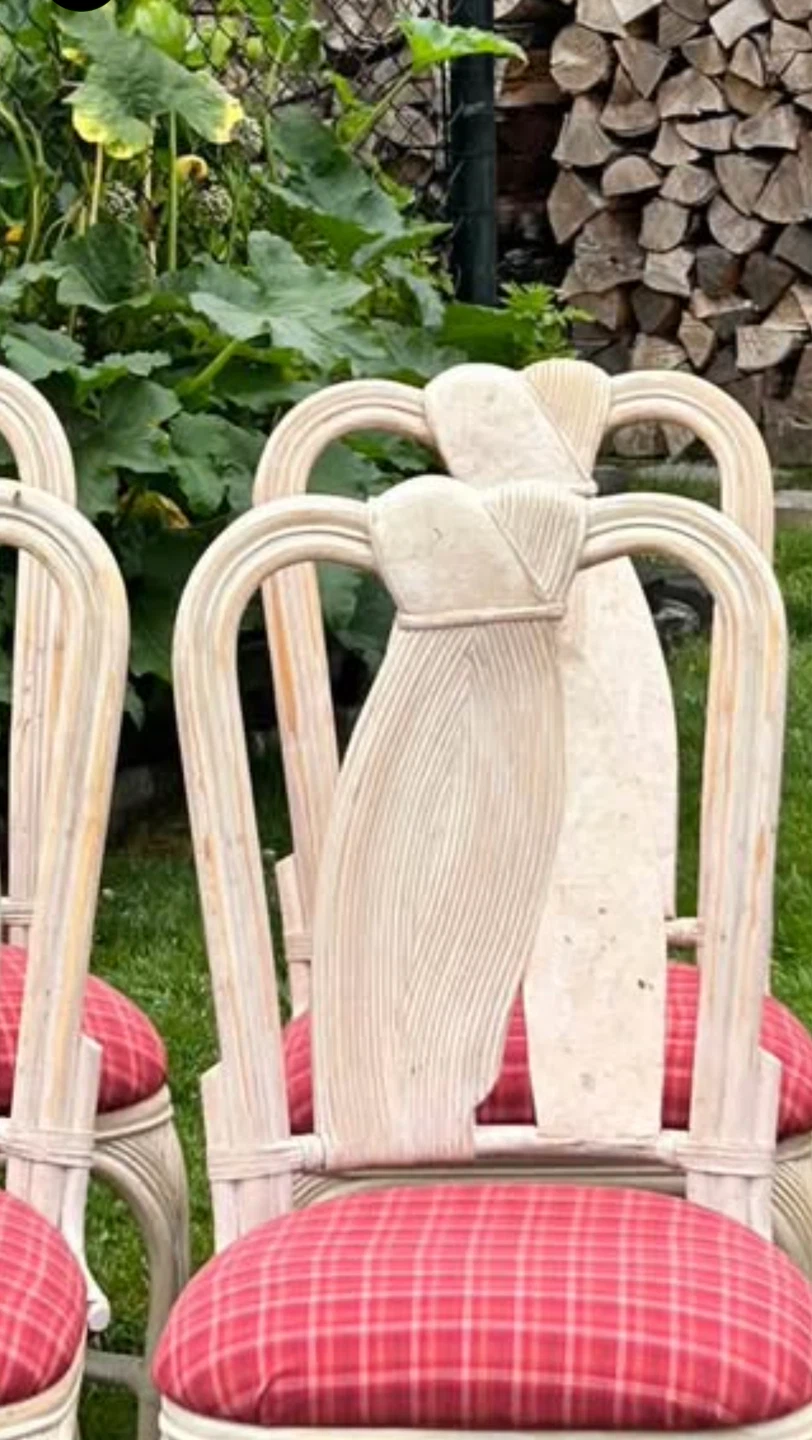 🌴 Rare Vintage Palm Beach Regency "King" Dining Chairs - photo 3