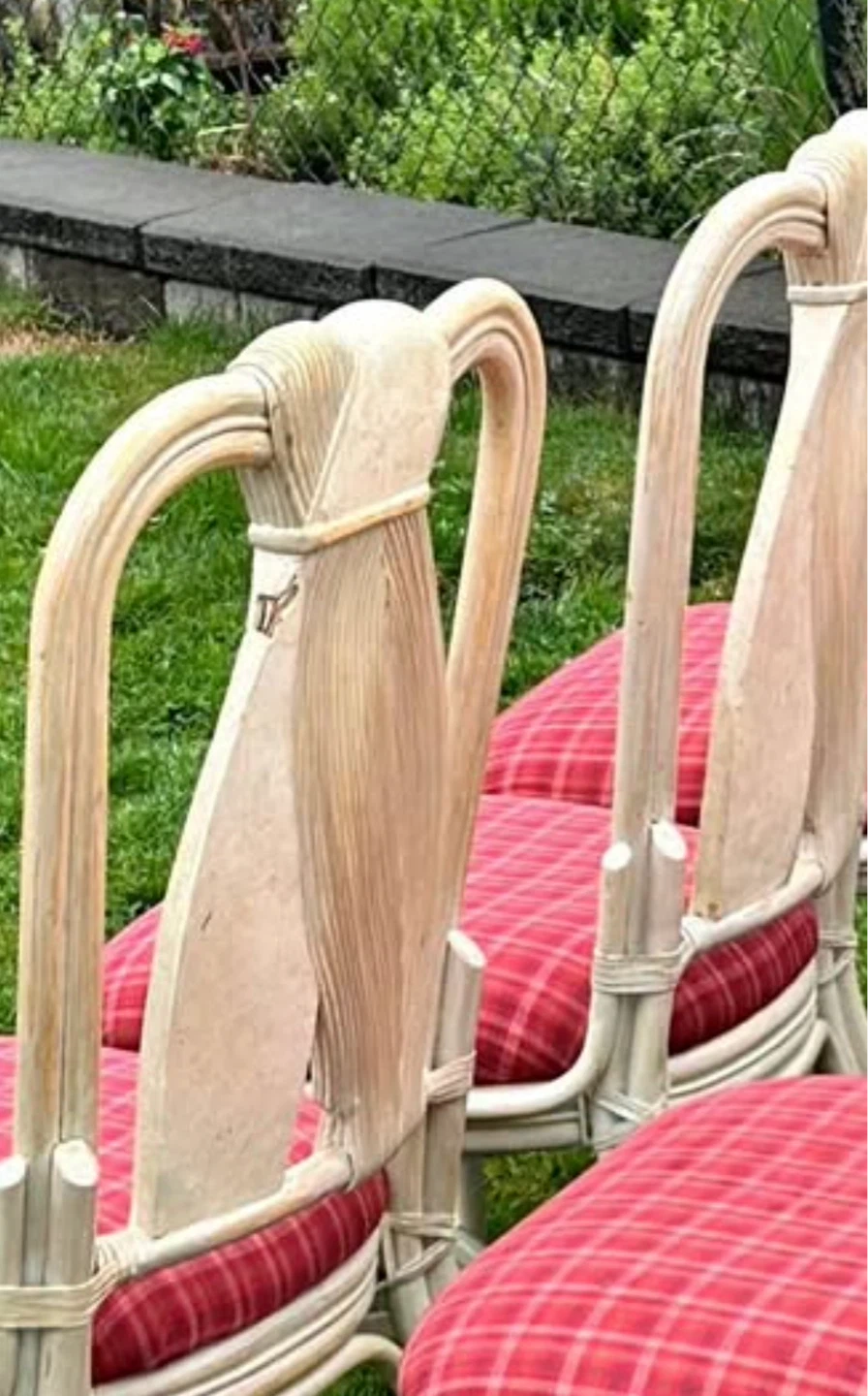 🌴 Rare Vintage Palm Beach Regency "King" Dining Chairs - photo 4