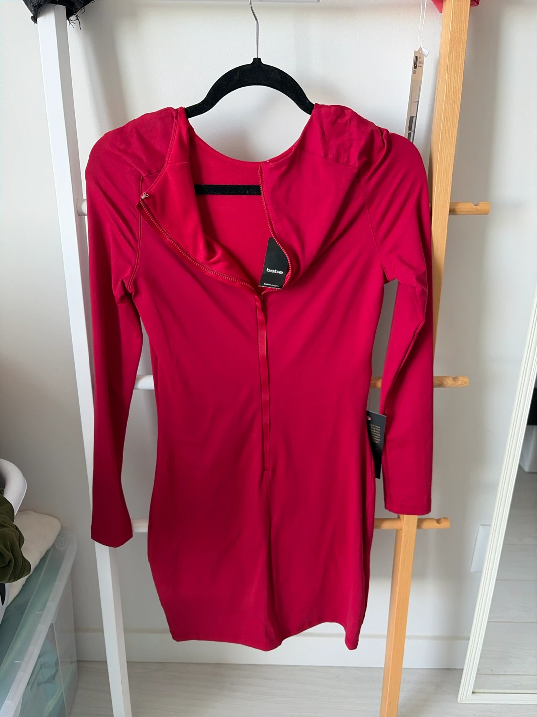 Bebe Red Long Sleeve Dress - photo 2