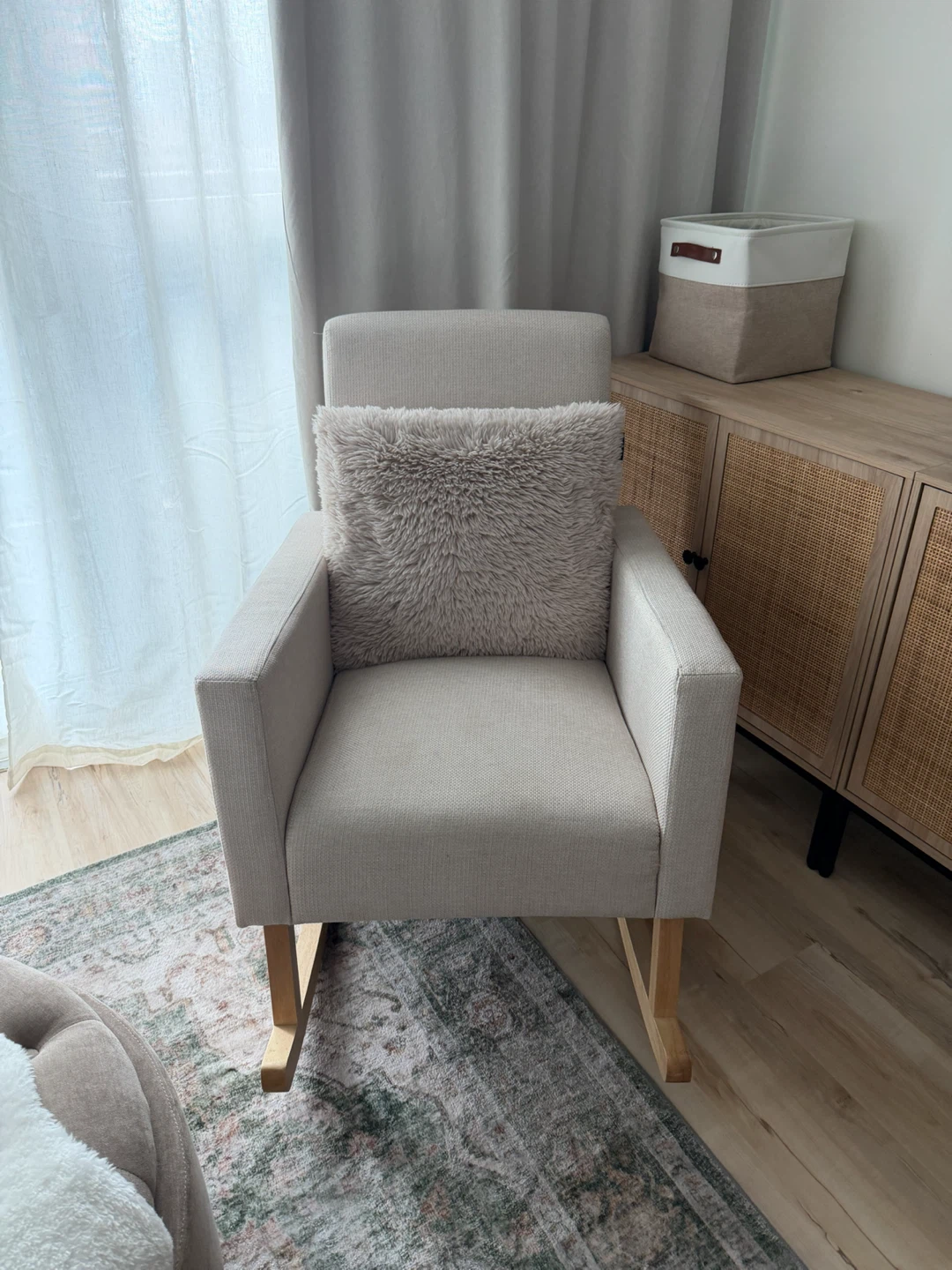 Rocking Chair (Cream Upholstered)
