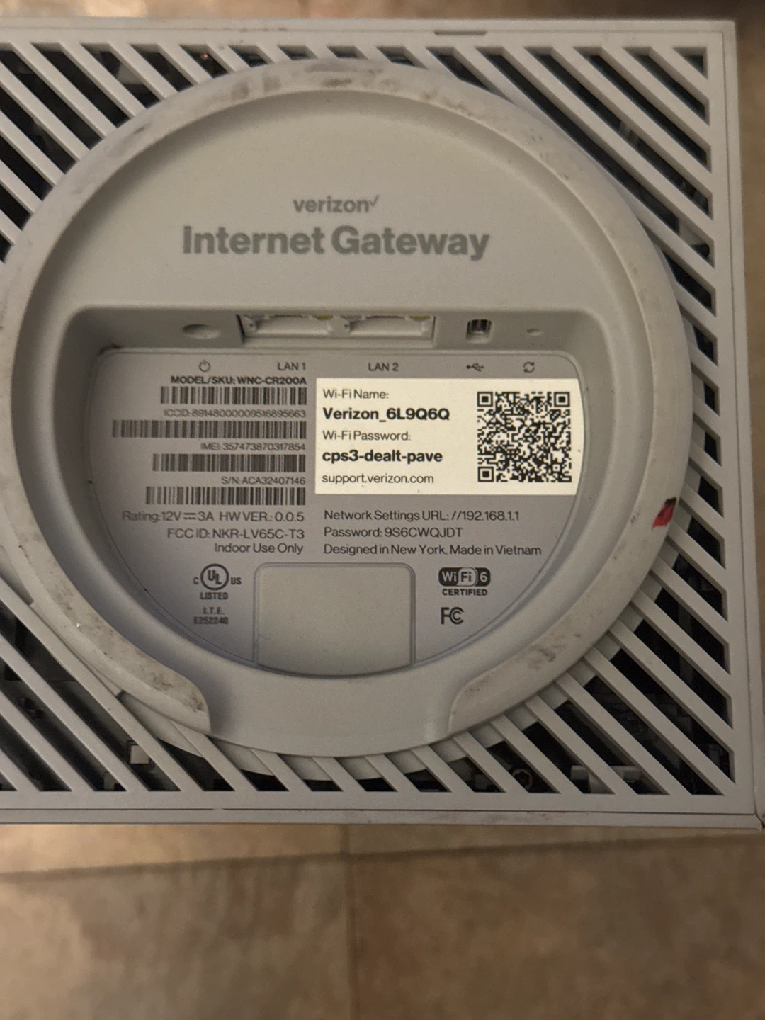 Verizon Internet Gateway WNC-CR200A