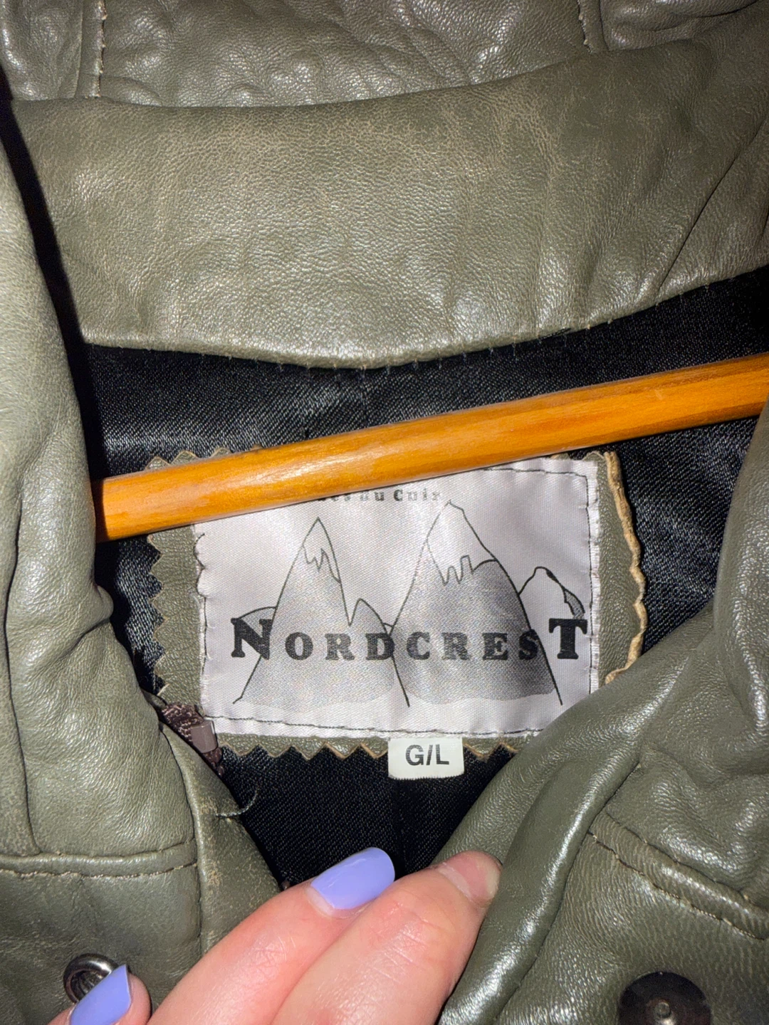 Nordcrest Olive Green Leather Jacket - photo 2