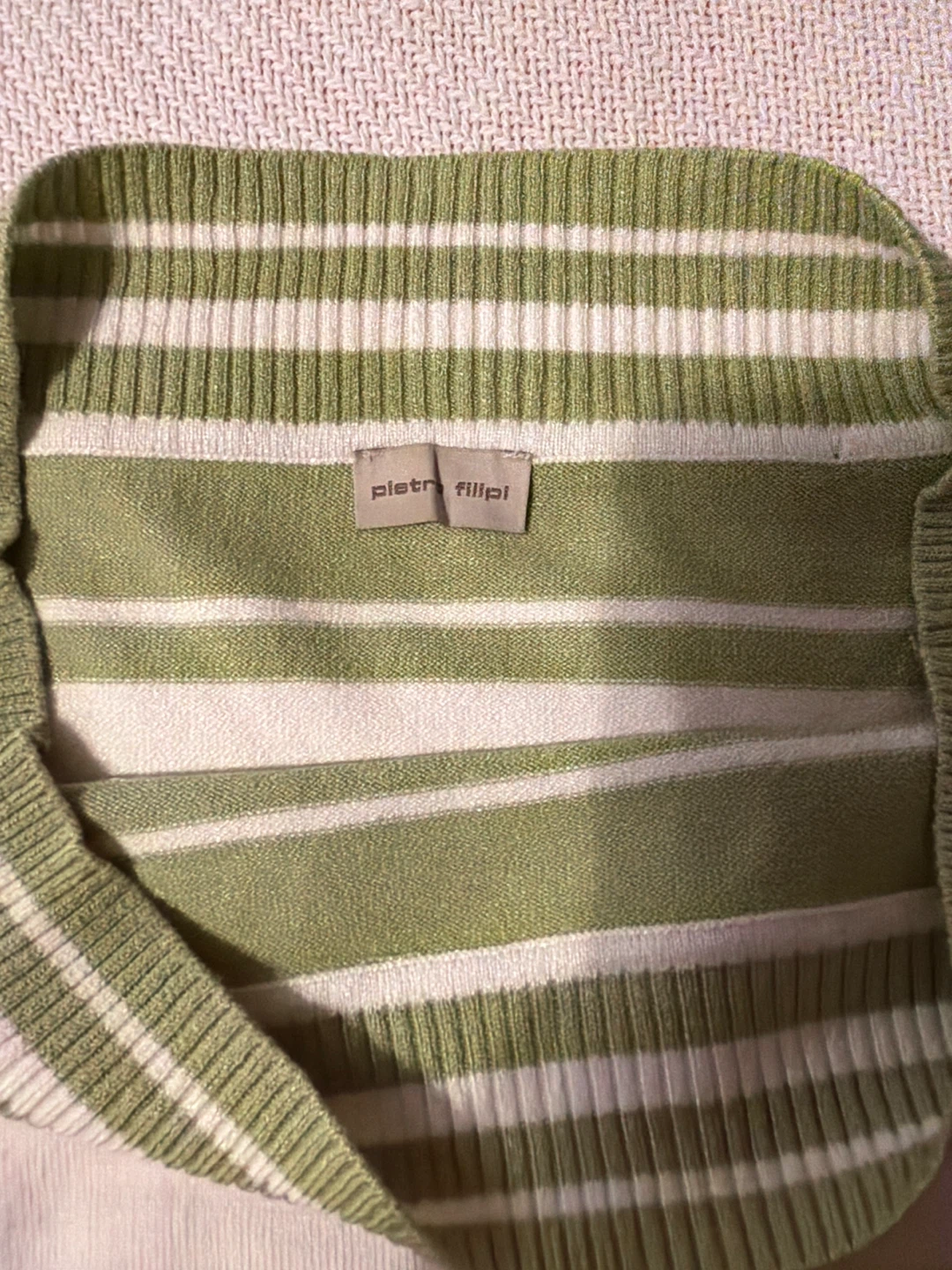 Pietro Filipi Striped Short Sleeve Knit Top