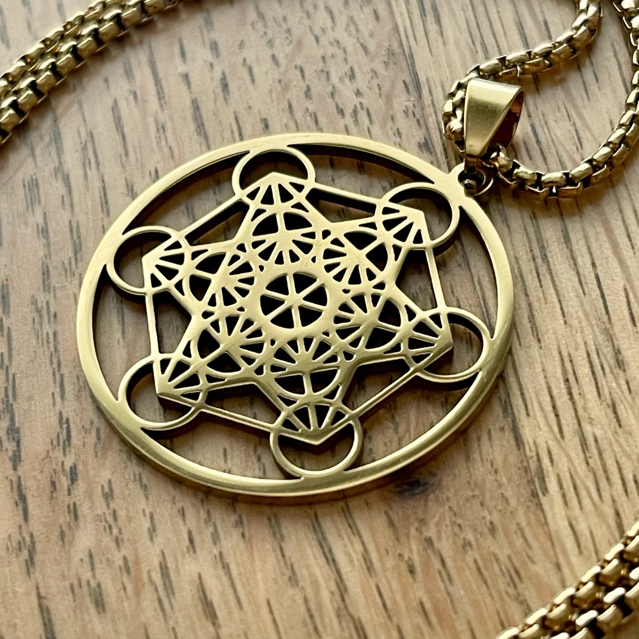 Sacred Geometry Metatron stainless steel necklace