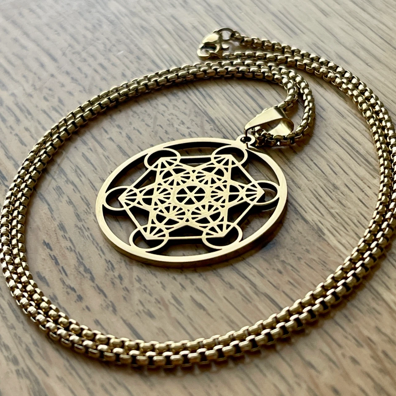 Sacred Geometry Metatron stainless steel necklace - photo 2