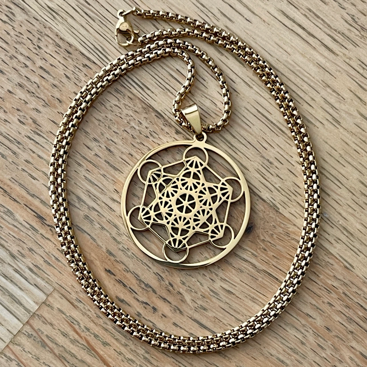 Sacred Geometry Metatron stainless steel necklace - photo 3