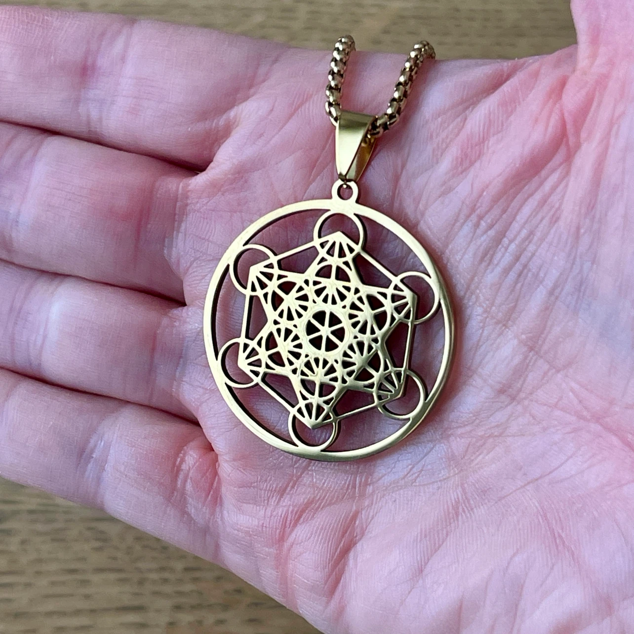 Sacred Geometry Metatron stainless steel necklace - photo 4
