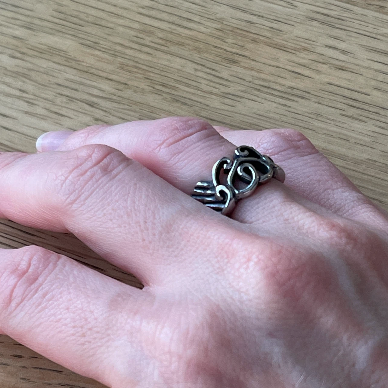 Winged Heart Stainless Steel ring (size 5) - photo 4