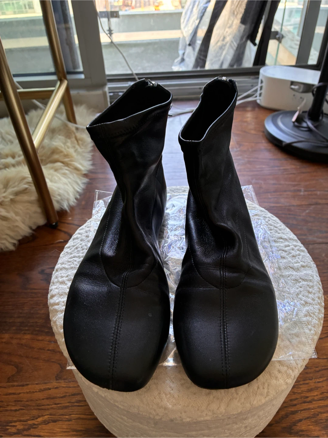 Reformation Black Leather Ankle Boots