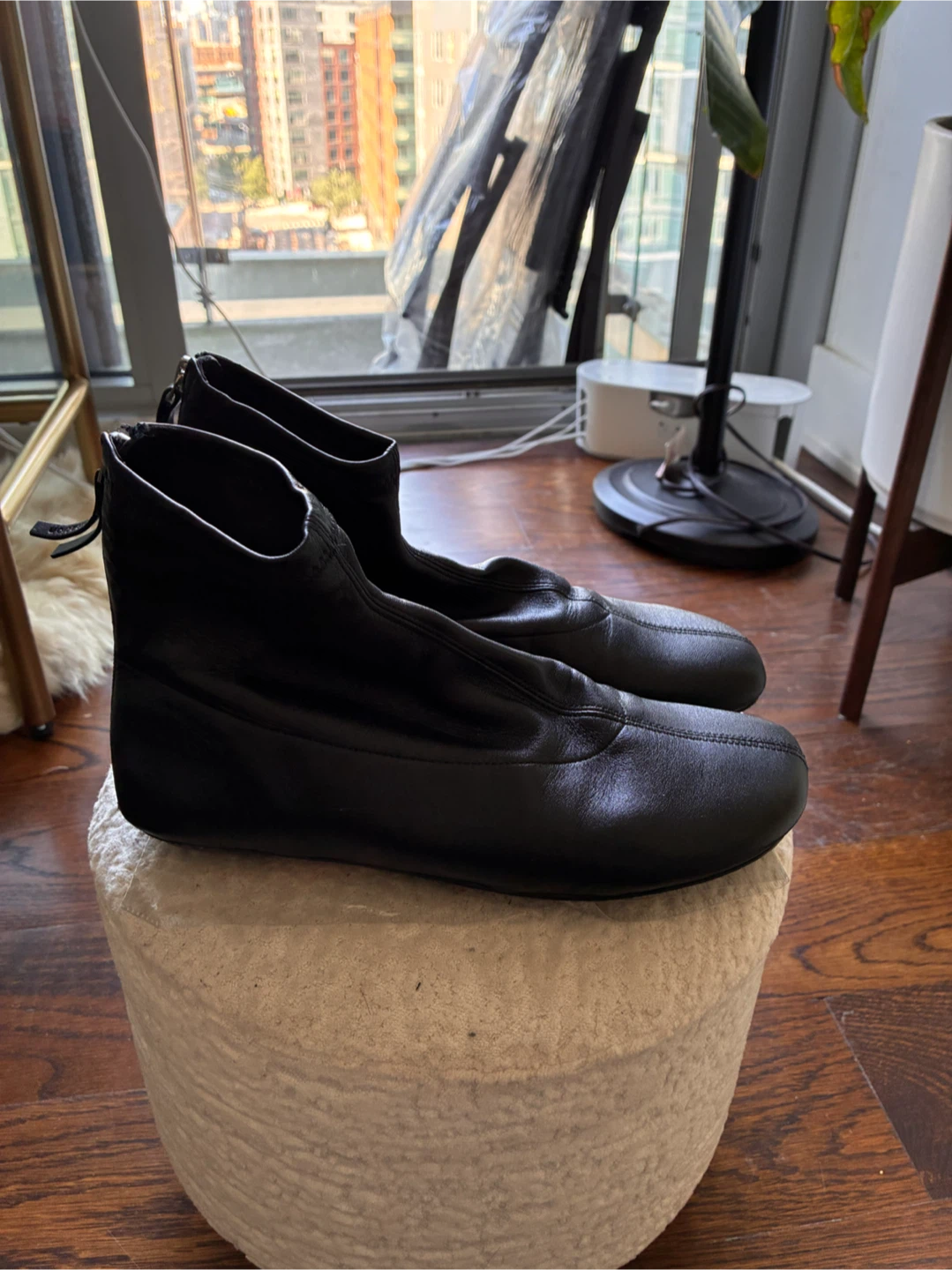 Reformation Black Leather Ankle Boots - photo 2