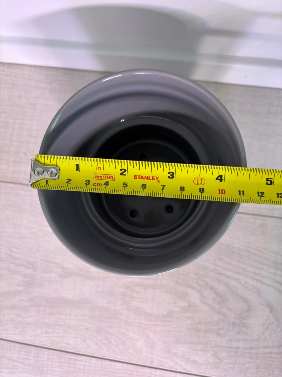 Grey IKEA ceramic planter with Saucer 4 inches - photo 5