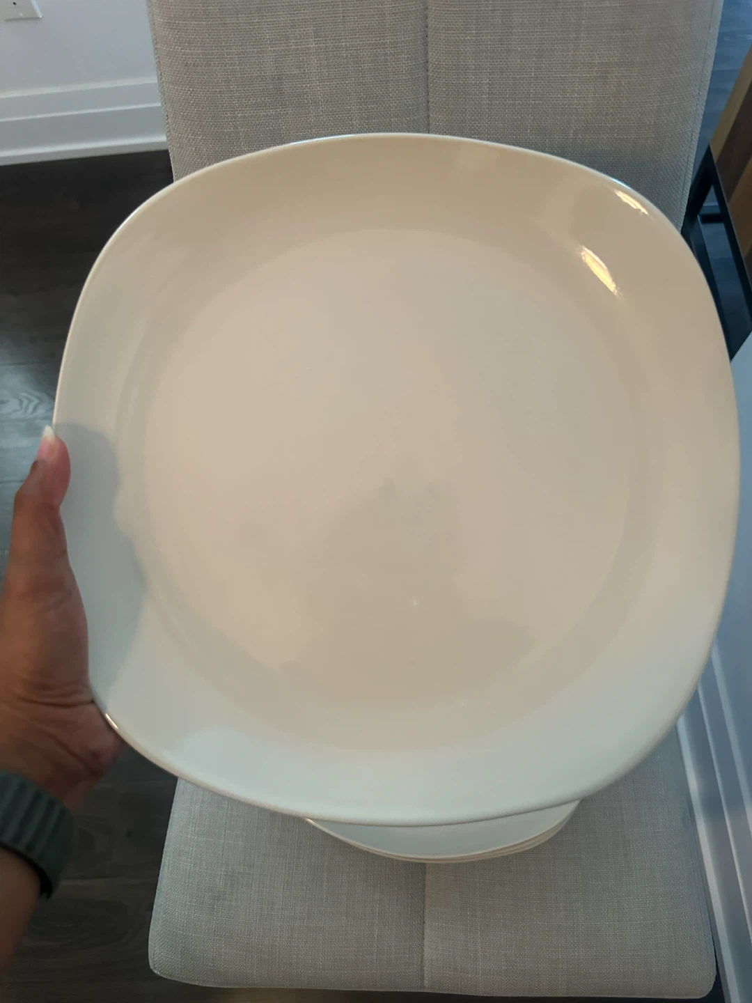 Set of 4 Cream Square Dinner Plates - photo 2