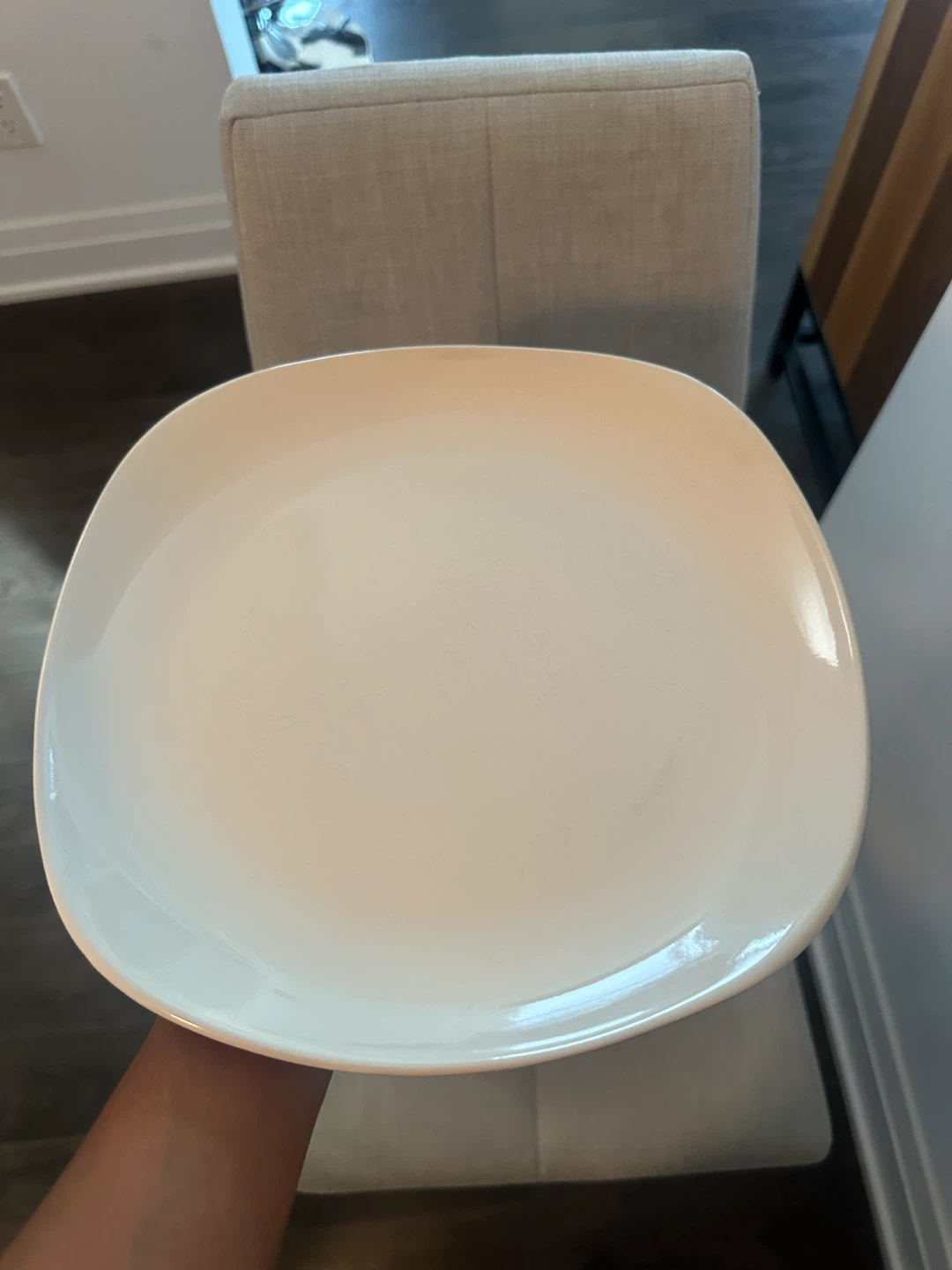 Set of 4 Cream Square Dinner Plates - photo 3